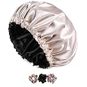 Satin Bonnet Silk Hair Bonnet For Sleeping Satin Bonnet For Hair Bonnets For Women Silk Bonnet For Natural Hair For Shower cap (peach)
