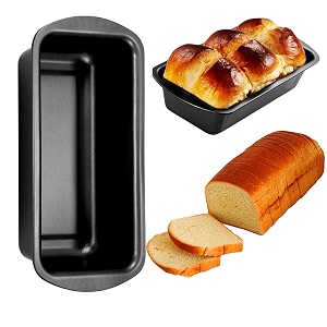 casa azul 10-inch bread mould for baking set of 2  non-stick carbon steel bread baking mould 500f heat resistant bpa free microwave amp otg oven safe bread tin for baking - easy to clean bread pan