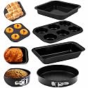 Casa Azul 4-in-1 Non-Stick Baking Set | Includes Muffin Tray, Square Baking Tray, Bread Mould, Round Cake Mould - BPA Free Carbon Steel Bread pan, Microwave &amp; OTG Oven Safe Cake Moulds for Baking