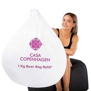 casa copenhagen 1 kg bean bag refillfiller - snow white 1 kg beans - 700 grams net weight as per indian standards