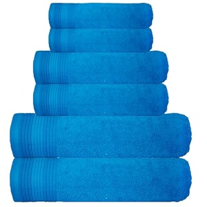 casa copenhagen germany design - white bay super soft collection 100 cotton 6 piece towel set includes 2 bath towels 2 hand towels 2 washcloths - grey amp charcoal