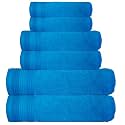 Casa Copenhagen, Germany Design - White Bay Super Soft Collection 100% Cotton 6 Piece Towel Set, Includes 2 Bath Towels 2 Hand Towels 2 Washcloths - Grey & Charcoal
