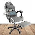 Casa Copenhagen , Designed in Denmark,High-Back Italian Leather Gaming Ergonomic Chair with Footrest, Luxurious Memory Foam Seating & Multi Function Arm- Black & White