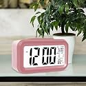 Casa Copenhagen Digital Alarm Clock Table Clock for Students, Home, Office, Corporate with Automatic Sensor, Date & Temperature - Pink