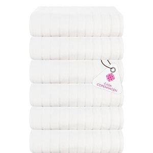 casa copenhagen - egyptian cotton ecstatic 6 pcs face towel 30 x 30 cm colour  white