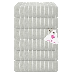 casa copenhagen - egyptian cotton ecstatic 6 pcs face towel 30 x 30 cm colour  grey violet