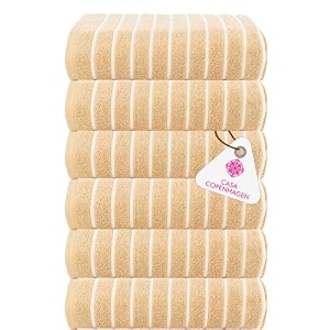 casa copenhagen - egyptian cotton ecstatic 6 pcs face towel 30 x 30 cm colour  beige