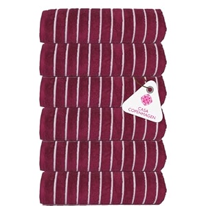 casa copenhagen - egyptian cotton ecstatic 6 pcs face towel 30 x 30 cm colour  burgundy