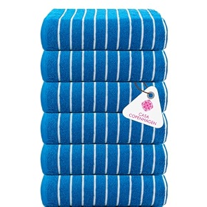 casa copenhagen - egyptian cotton ecstatic 6 pcs face towel 30 x 30 cm colour  electric blue
