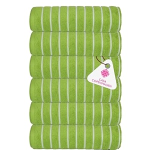 casa copenhagen - egyptian cotton ecstatic 6 pcs face towel 30 x 30 cm colour  lime green