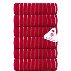 casa copenhagen - egyptian cotton ecstatic 6 pcs face towel 30 x 30 cm colour  pink