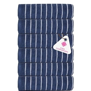 casa copenhagen - egyptian cotton ecstatic 6 pcs face towel 30 x 30 cm colour  navy