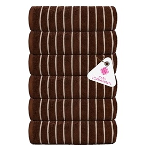 casa copenhagen - egyptian cotton ecstatic 6 pcs face towel 30 x 30 cm colour  brown