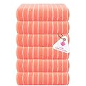 Casa Copenhagen - Egyptian Premium Cotton Ecstatic 6 Pcs Face Towel (30 X 30 cm) Colour : Malibu Peach