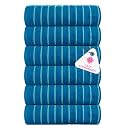 Casa Copenhagen - Egyptian Premium Cotton Ecstatic 6 Pcs Face Towel (30 X 30 cm) Colour : Teal Blue