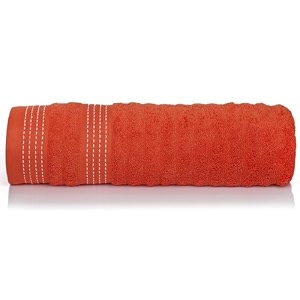 casa copenhagen - egyptian cotton elegance 1 pcs large bath towel 75 x 150cm colour  orange
