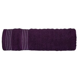 casa copenhagen - egyptian cotton elegance 1 pcs large bath towel 75 x 150cm colour  plum purple