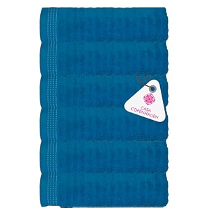 casa copenhagen - egyptian cotton elegance 6 pcs face towel 30 x 30 cm colour  hawain ocean