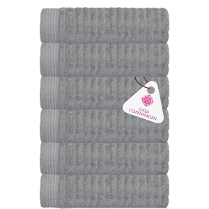 casa copenhagen - egyptian cotton elegance 6 pcs face towel 30 x 30 cm colour  mirange grey