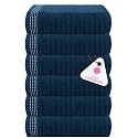Casa Copenhagen - Egyptian Cotton Elegance 6 Pcs Face Towel (30 X 30 cm) Colour : Estate Blue