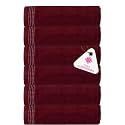 Casa Copenhagen - Egyptian Cotton Elegance 6 Pcs Face Towel (30 X 30 cm) Colour : Carbenet Red