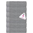 Casa Copenhagen - Egyptian Cotton Elegance 6 Pcs Face Towel (30 X 30 cm) Colour : Mirange Grey