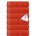 Casa Copenhagen - Egyptian Cotton Elegance 6 Pcs Face Towel (30 X 30 cm) Colour : Orange