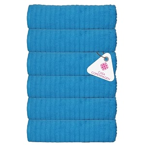 casa copenhagen - egyptian cotton emerald 6 pcs face towel 30 x 30 cm colour  hawain ocean