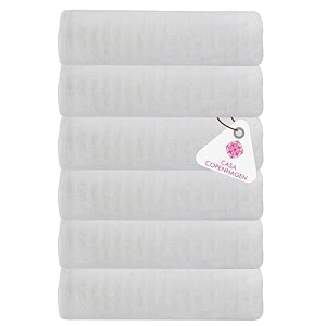 casa copenhagen - egyptian cotton emerald 6 pcs face towel 30 x 30 cm colour  snow white