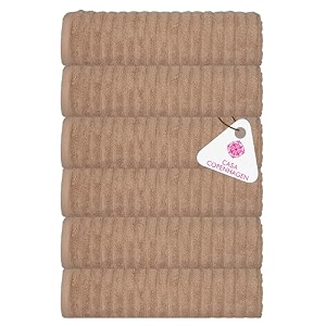 casa copenhagen - egyptian cotton emerald 6 pcs face towel 30 x 30 cm colour  beige