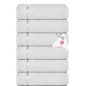 casa copenhagen - egyptian premium cotton eternal 6 pcs face towel 30 x 30 cm colour  bright white
