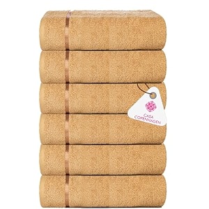 casa copenhagen - egyptian cotton eternal 6 pcs face towel 30 x 30 cm colour  beige