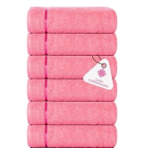 casa copenhagen - egyptian cotton eternal 6 pcs face towel 30 x 30 cm colour  flamingo pink