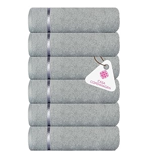 casa copenhagen - egyptian cotton eternal 6 pcs face towel 30 x 30 cm colour mirange grey