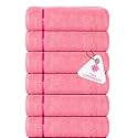 Casa Copenhagen - Egyptian Cotton Eternal 6 Pcs Face Towel (30 X 30 cm) Colour : Flamingo Pink
