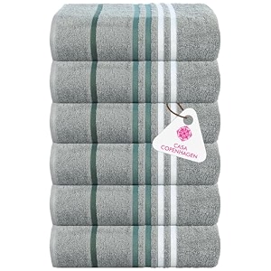 casa copenhagen - egyptian cotton exotic 6 pcs face towel 30 x 30 cm colour  pine grey