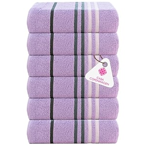casa copenhagen - egyptian cotton exotic 6 pcs face towel 30 x 30 cm colour  purple rose