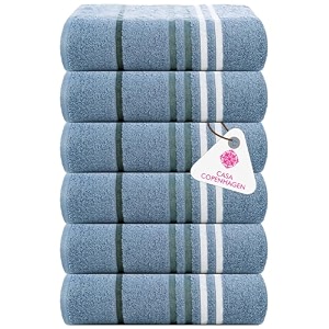 casa copenhagen - egyptian cotton exotic 6 pcs face towel 30 x 30 cm colour  dusty blue