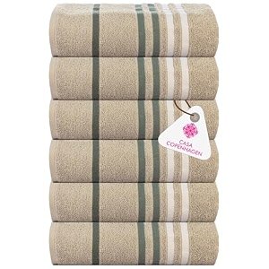 casa copenhagen - egyptian cotton exotic 6 pcs face towel 30 x 30 cm colour  grey violet