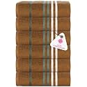 Casa Copenhagen - Egyptian Cotton Exotic 6 Pcs Face Towel (30 X 30 cm) Colour : Brown