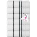 Casa Copenhagen - Egyptian Cotton Exotic 6 Pcs Face Towel (30 X 30 cm) Colour : White