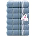 Casa Copenhagen - Egyptian Cotton Exotic 6 Pcs Face Towel (30 X 30 cm) Colour : Dusty Blue