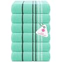 Casa Copenhagen - Egyptian Cotton Exotic 6 Pcs Face Towel (30 X 30 cm) Colour : Aque Blue