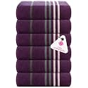 Casa Copenhagen - Egyptian Cotton Exotic 6 Pcs Face Towel (30 X 30 cm) Colour : Dark Purple