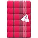 Casa Copenhagen - Egyptian Cotton Exotic 6 Pcs Face Towel (30 X 30 cm) Colour : Pink