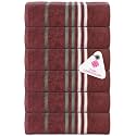 Casa Copenhagen - Egyptian Cotton Exotic 6 Pcs Face Towel (30 X 30 cm) Colour : Burgundy