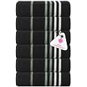 Casa Copenhagen - Egyptian Cotton Exotic 6 Pcs Face Towel (30 X 30 cm) Colour : Black