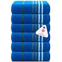 Casa Copenhagen - Egyptian Cotton Exotic 6 Pcs Face Towel (30 X 30 cm) Colour : Electric Blue