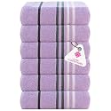 Casa Copenhagen - Egyptian Cotton Exotic 6 Pcs Face Towel (30 X 30 cm) Colour : Purple Rose