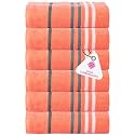 Casa Copenhagen - Egyptian Cotton Exotic 6 Pcs Face Towel (30 X 30 cm) Colour : Malibu Peach